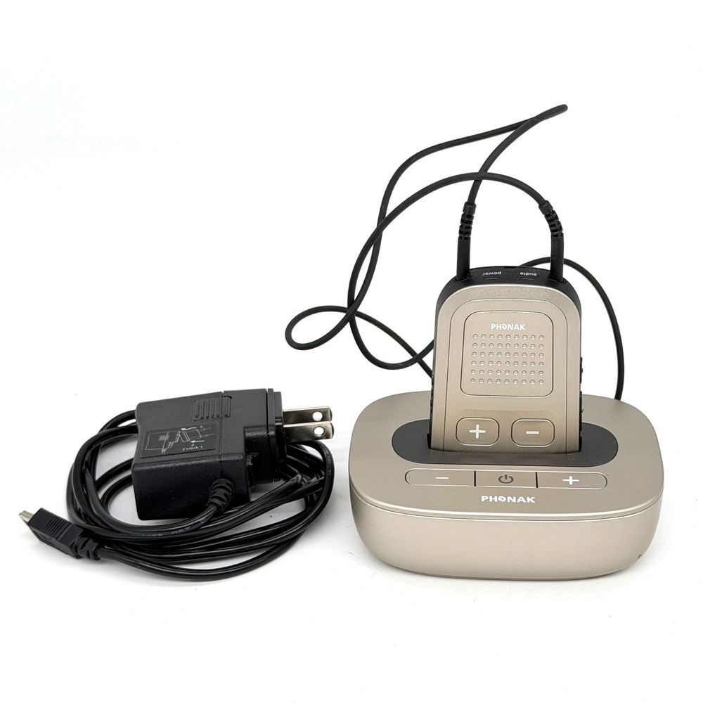 Phonak TVLink II Base and ComPilot II Streamer Set with Power Adapter Used Good